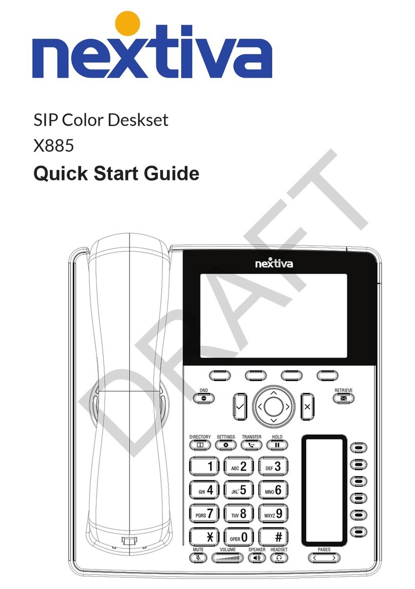Nextiva X-885 quick start guide