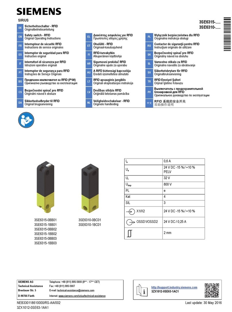 Siemens SIRIUS 3SE6310-0BC01 User manual Siemens SIRIUS 3SE6310-0BC01 User manual