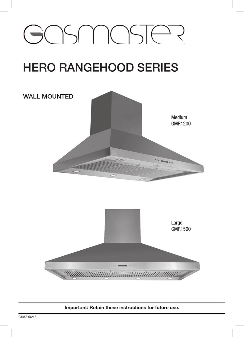 Gasmate HERO RANGEHOOD GMR1200 quick start guide