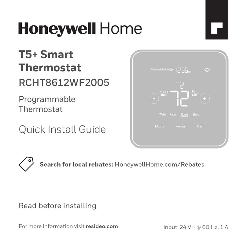 Honeywell Home T5+ Quick install guide Honeywell Home T5+ Quick install guide