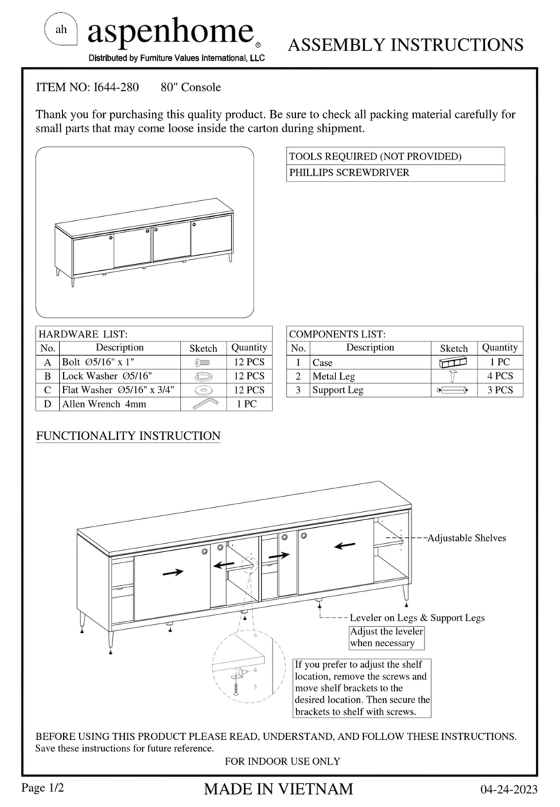 aspenhome I644-280 Assembly instructions aspenhome I644-280 Assembly instructions