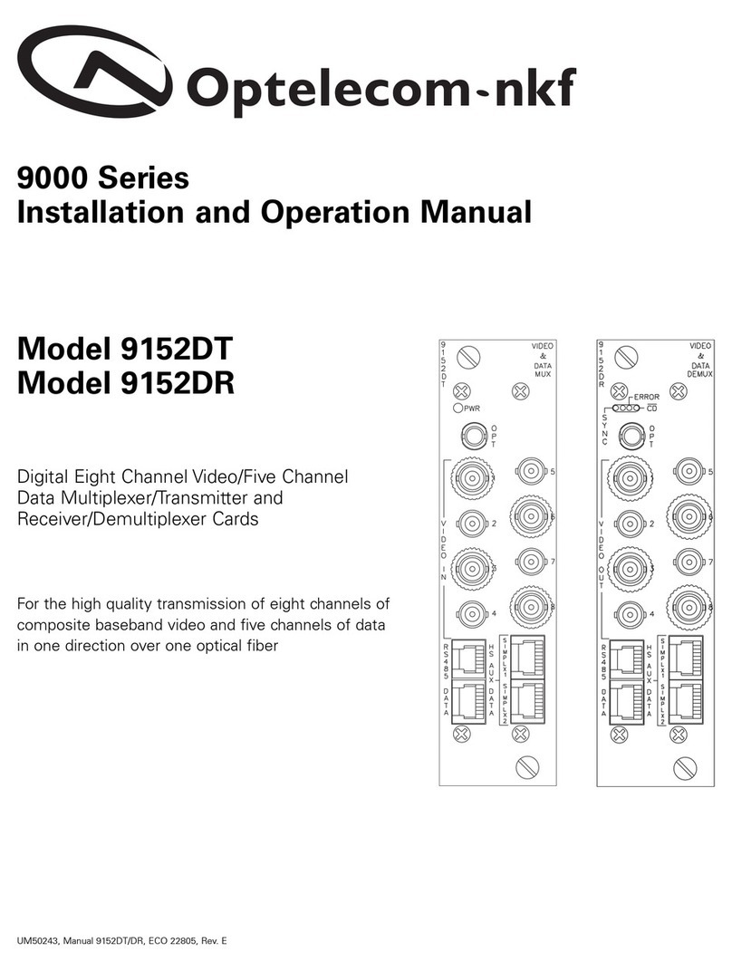 Optelecom-nkf 9000 Series Installation and operation manual Optelecom-nkf 9000 Series Installation and operation manual