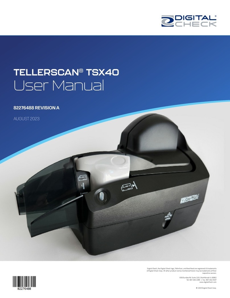 Digital Check TELLERSCAN TSX40 User manual