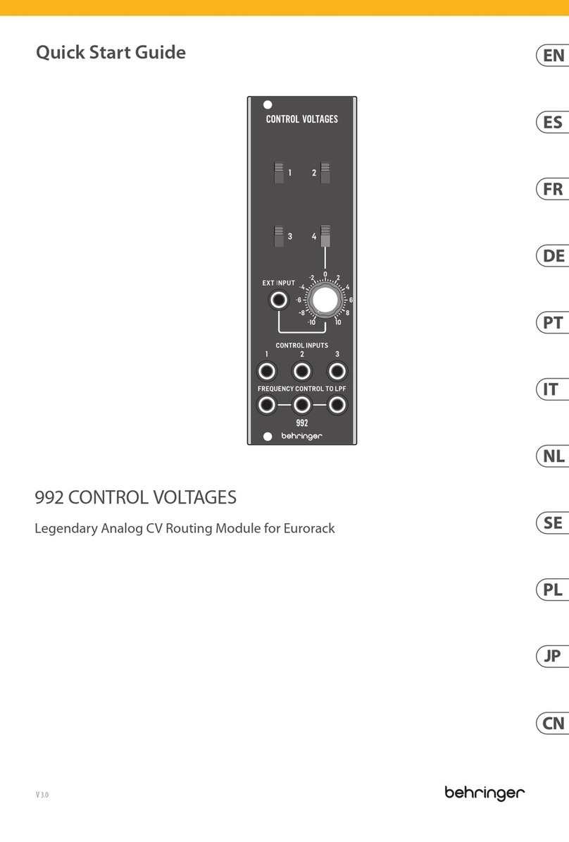 Behringer 992 CONTROL VOLTAGES quick start guide