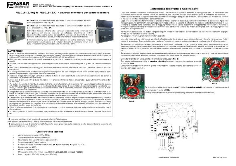 FASAR ELETTRONICA FE1018 quick start guide FASAR ELETTRONICA FE1018 quick start guide