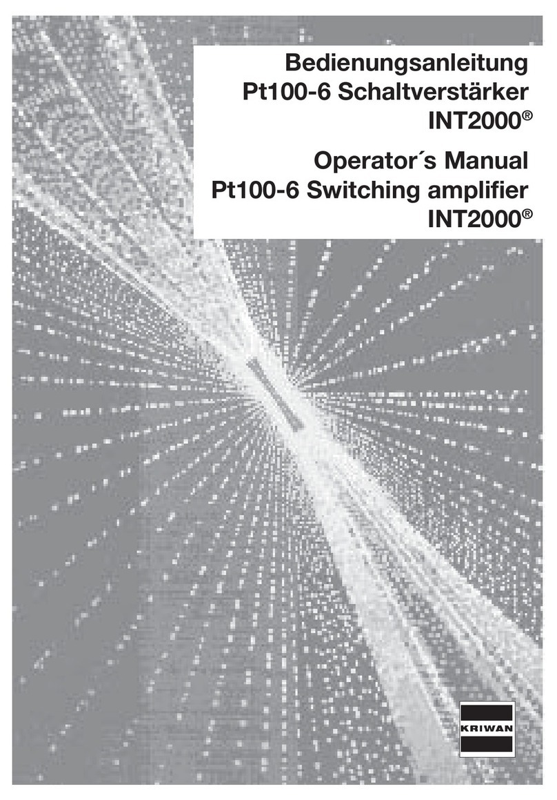 KRIWAN INT2000 Pt100-6 User manual