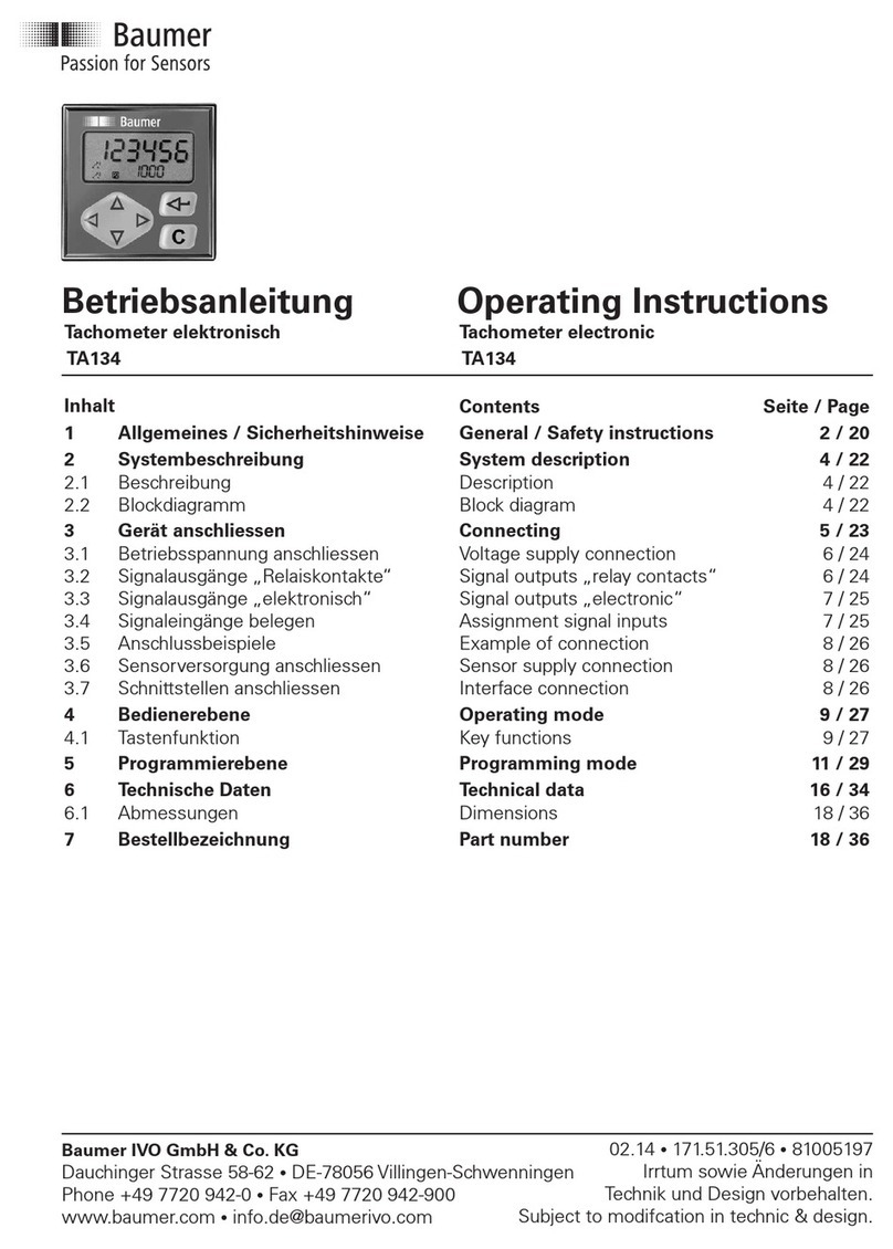Baumer TA134 operating instructions