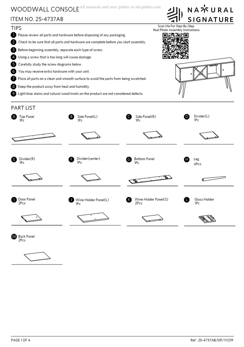 Natural Signature 25-4737AB Assembly instructions Natural Signature 25-4737AB Assembly instructions