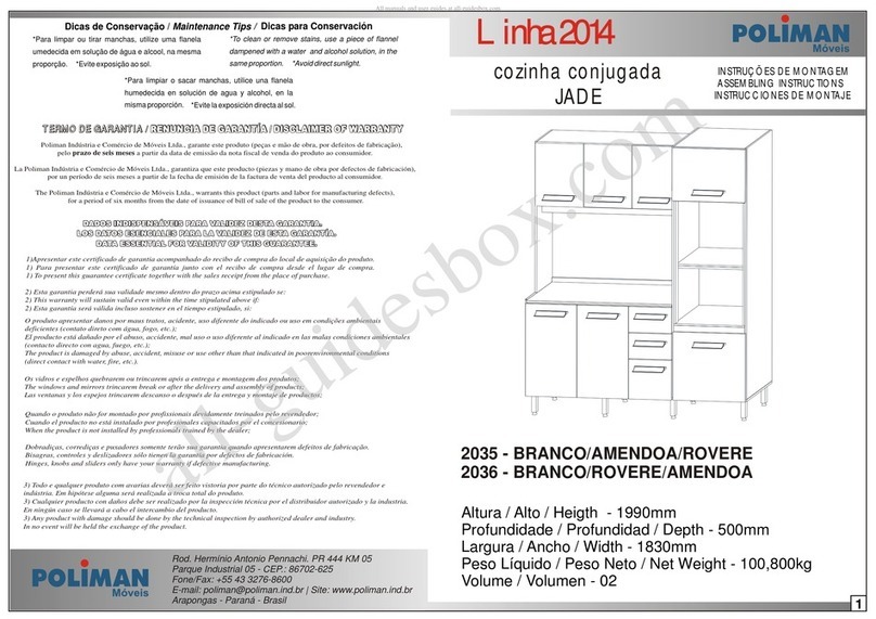 Poliman Moveis Jade 2035 Installation guide