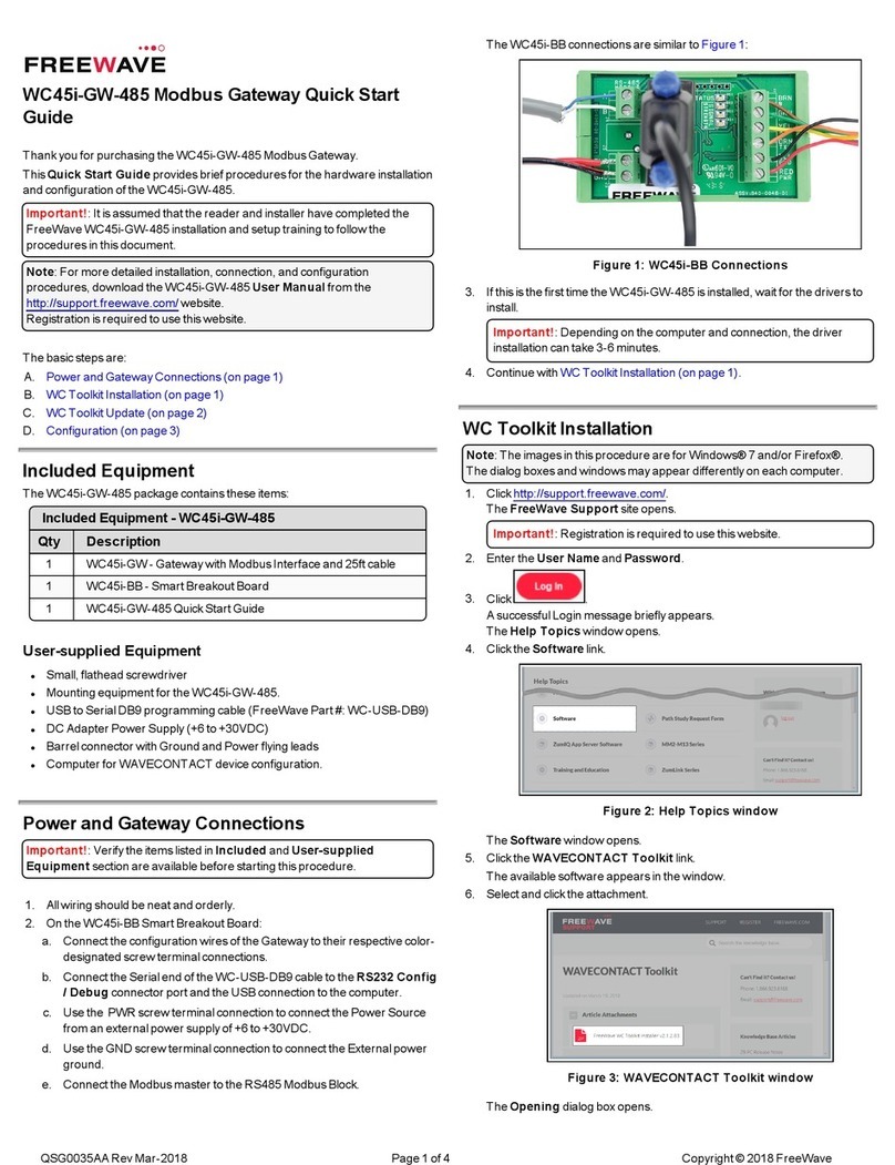 FreeWave WC45i-GW-485 quick start guide