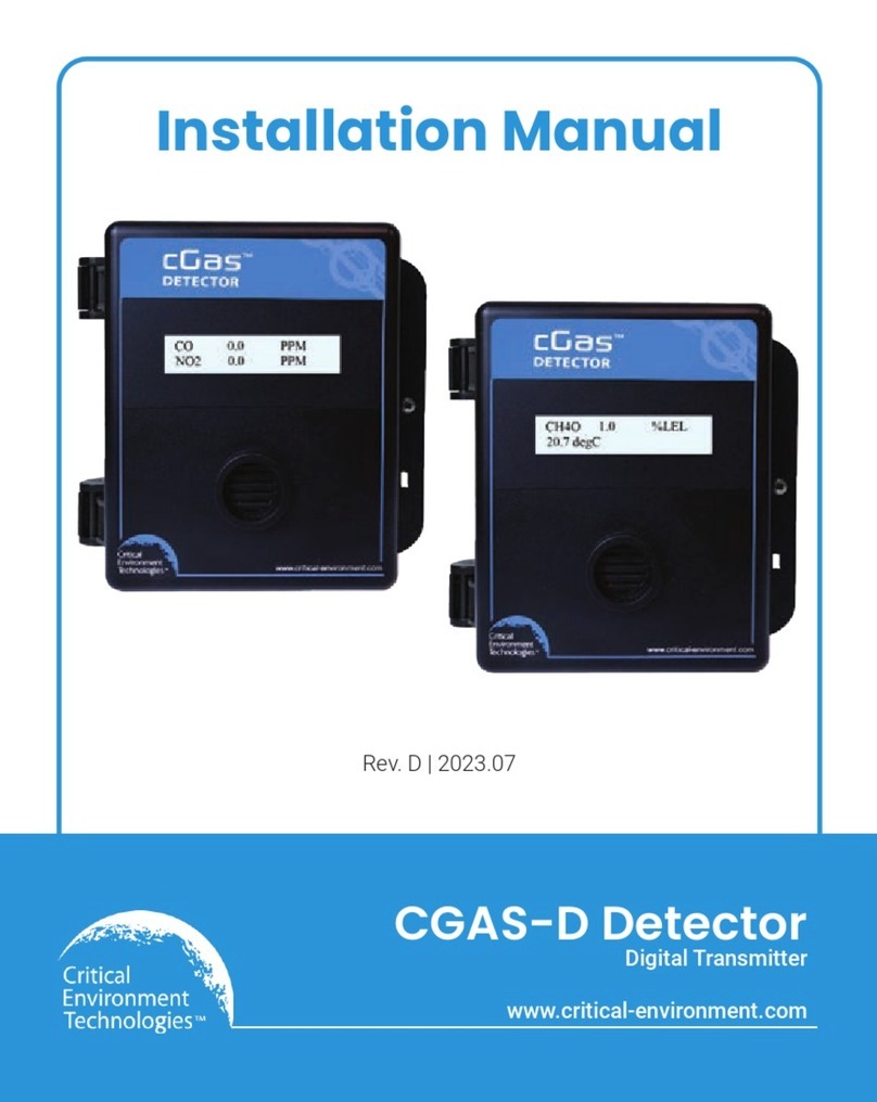 Critical Environment Technologies CGAS-D Detector installation manual