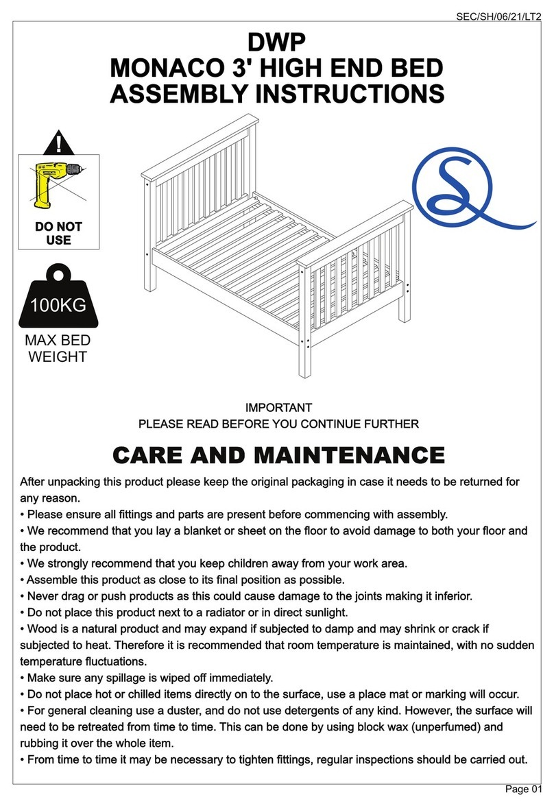 Seconique DWP MONACO Assembly instructions