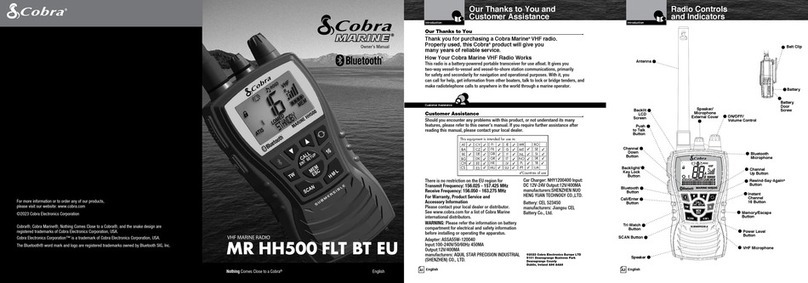 Cobra Marine MR HH500 FLT BT EU User manual