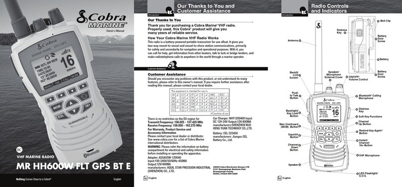 Cobra Marine MR HH600W FLT GPS BT User manual