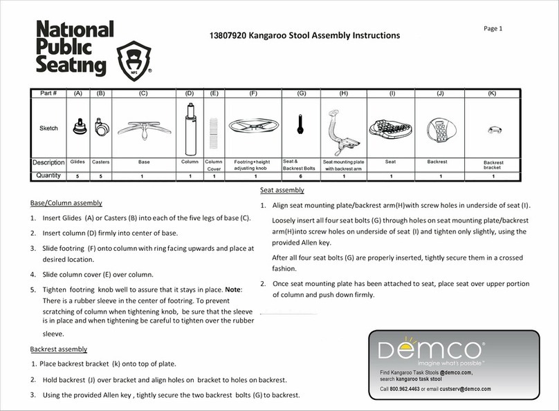 National Public Seating 13807920 User manual