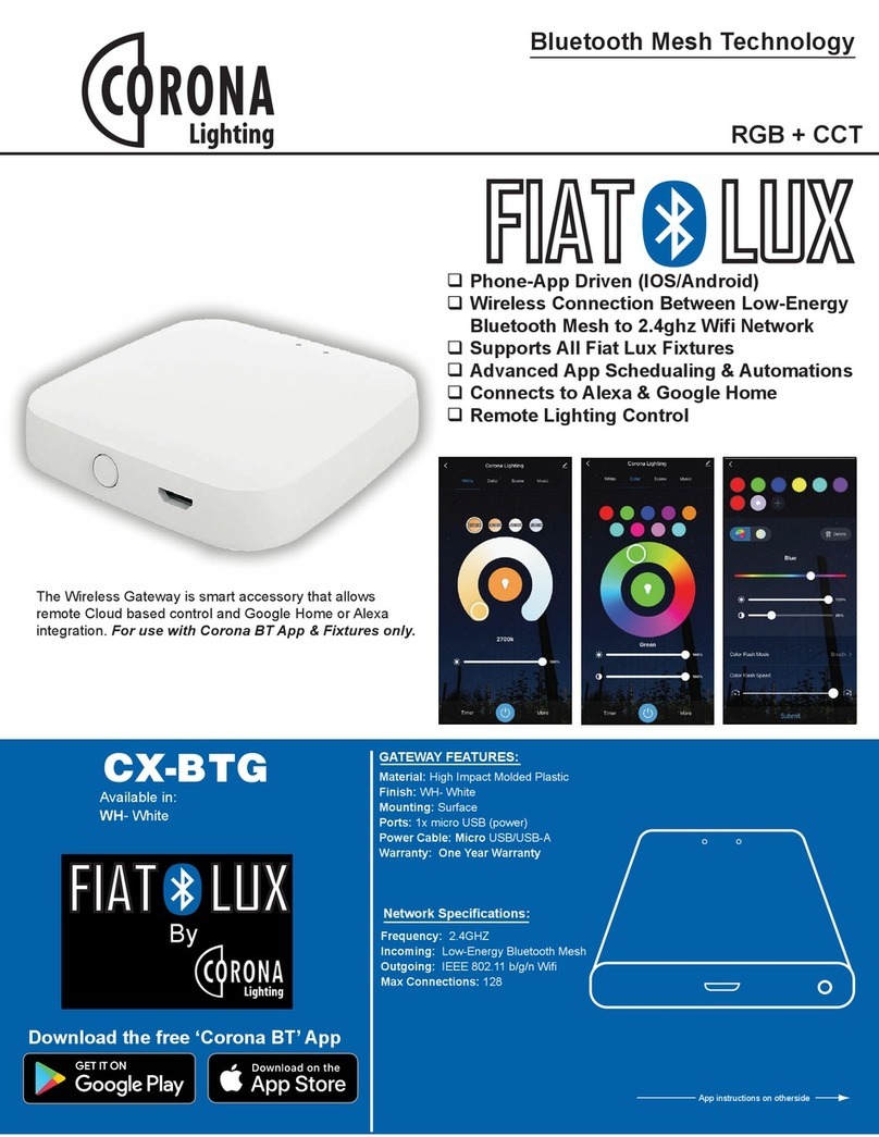 Corona Lighting CX-BTG quick start guide