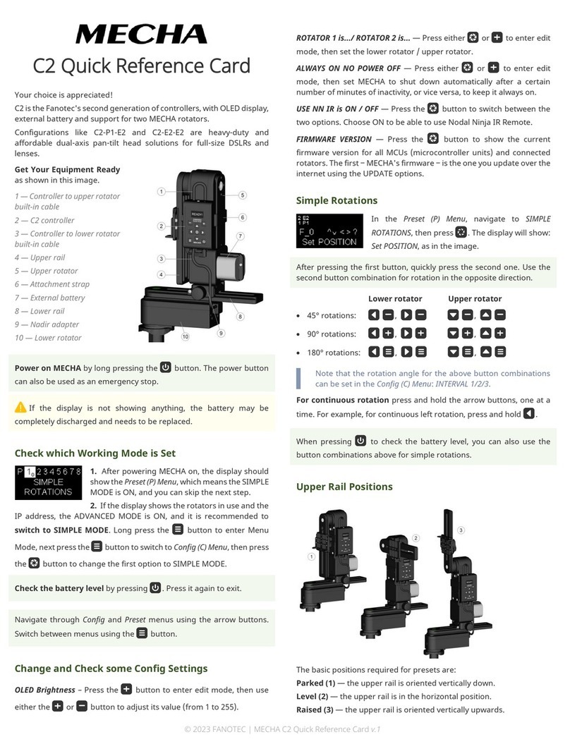 MECHA C2 Quick reference card
