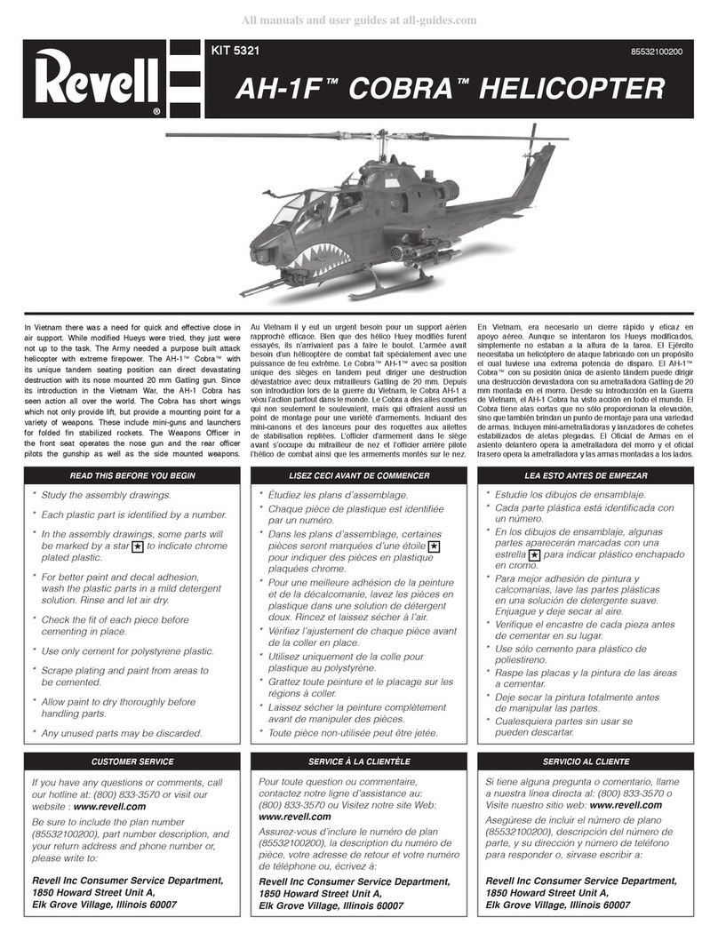 REVELL Bell AH-1F Cobra quick start guide