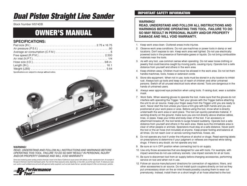 Perfomance Tool M574DB owner's manual