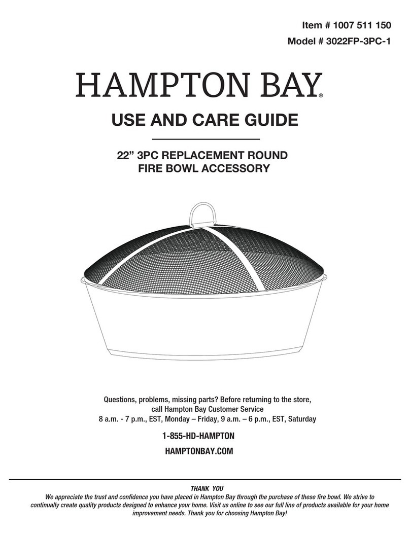 HAMPTON BAY 3022FP-3PC-1 Use and care guide