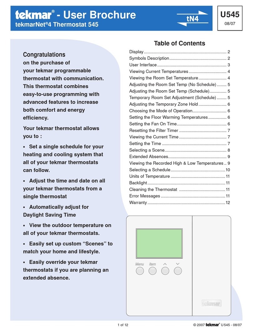 Tekmar tekmarNet 4 User brochure
