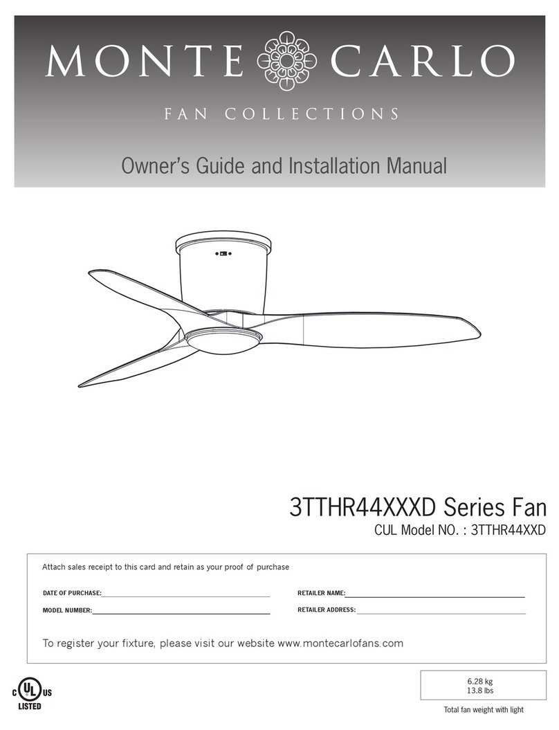 Monte Carlo Fan Company 3TTHR44 D Series Owner's guide and installation manual