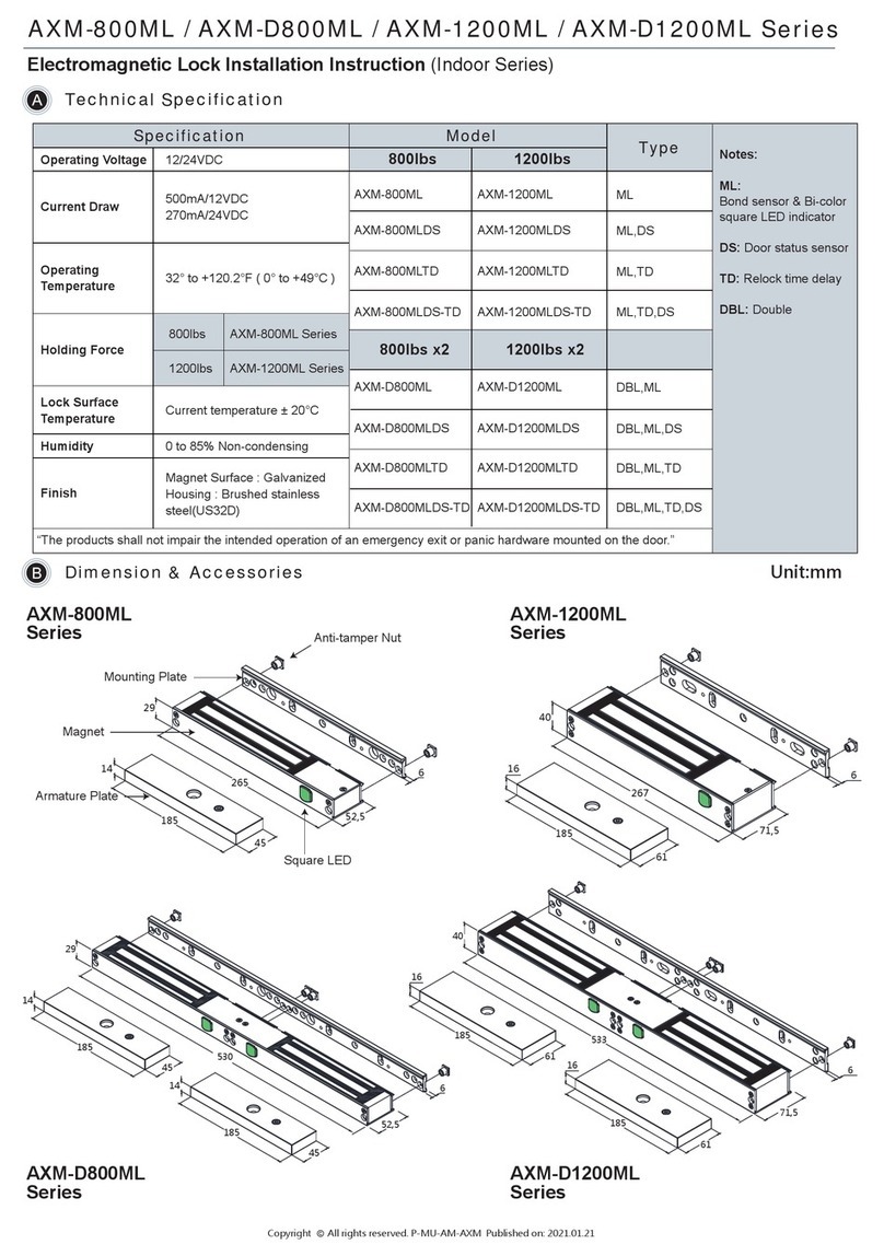 ANXELL AXM-800ML Series Installation instruction ANXELL AXM-800ML Series Installation instruction