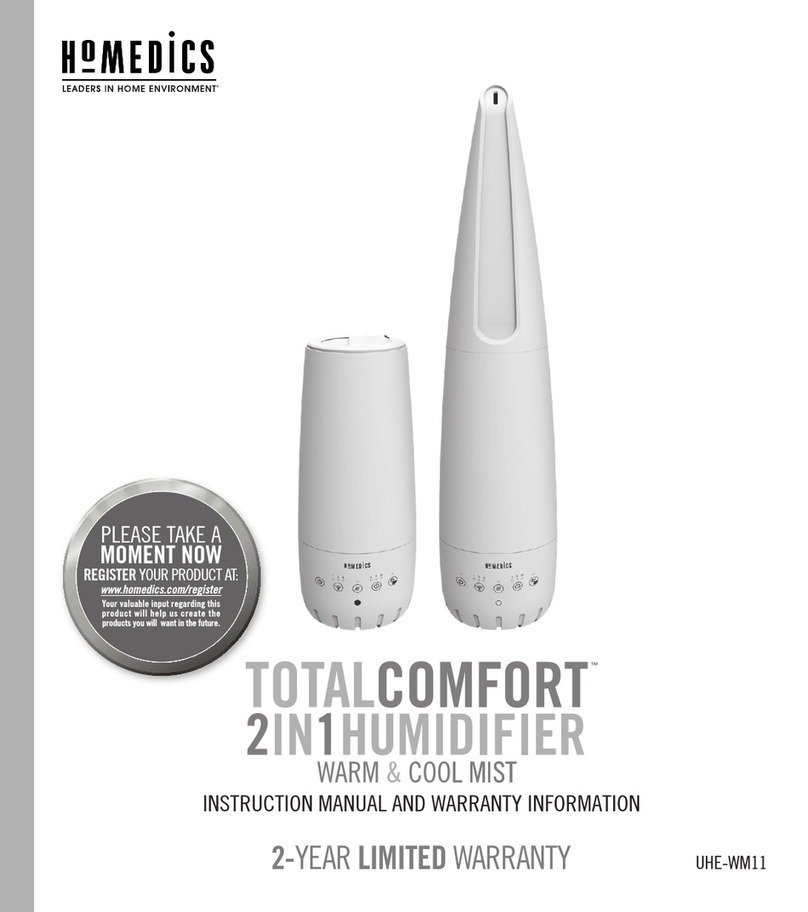 HoMedics TOTALCOMFORT UHE-WM11 Instruction manual and  warranty information