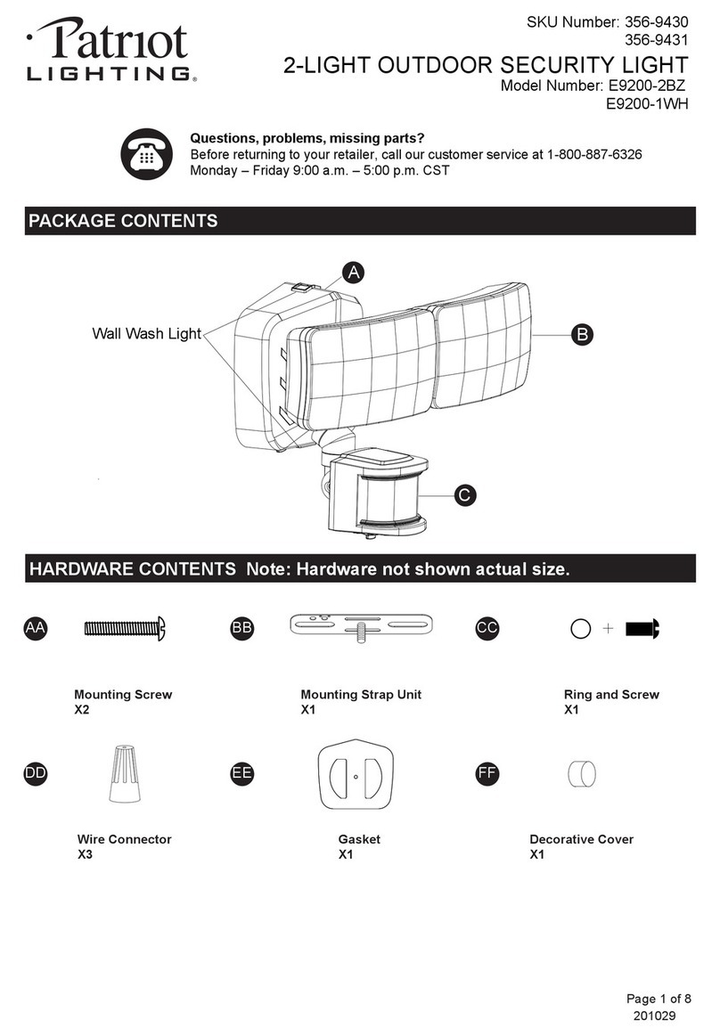 Patriot Lighting E9200-2BZ manual