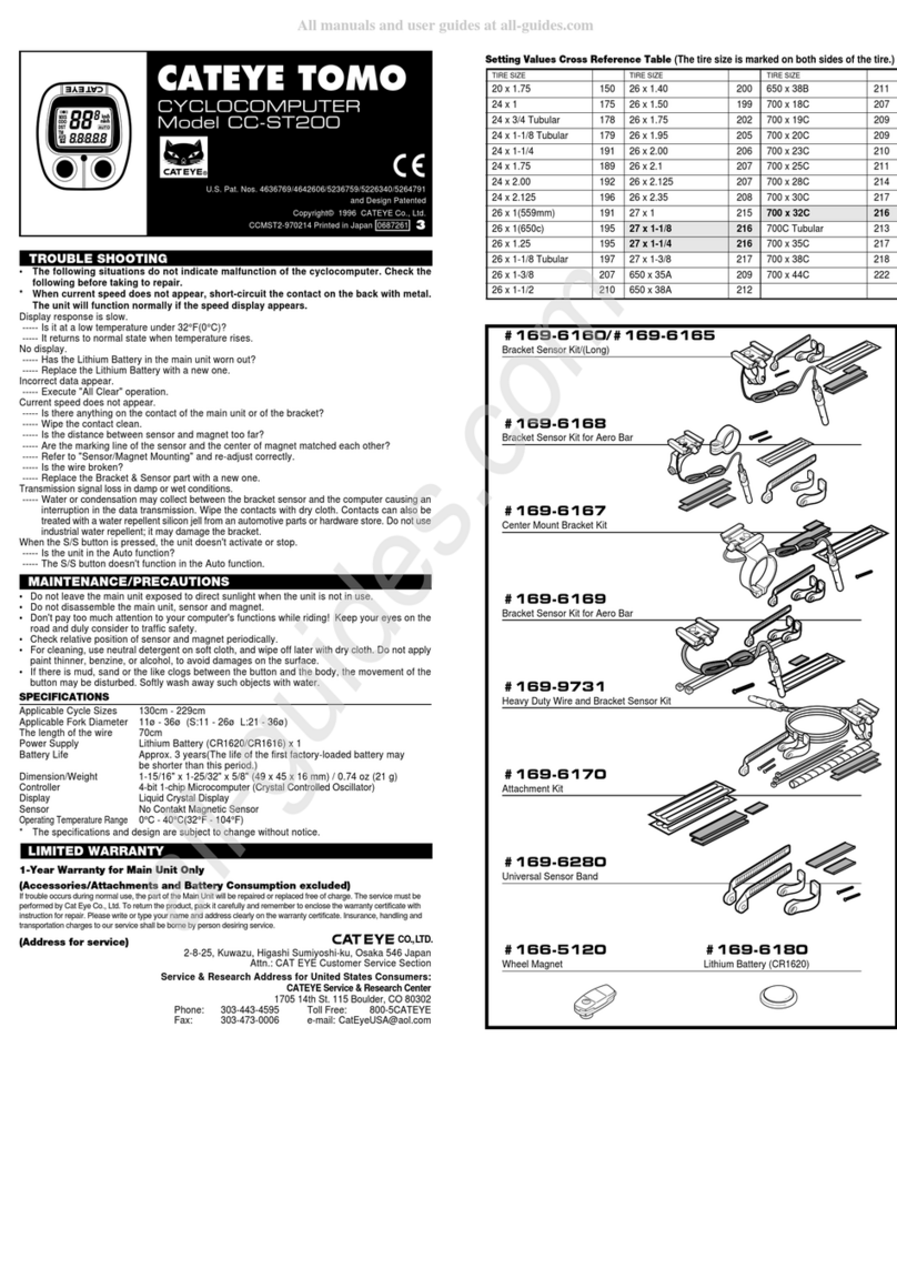 Cateye Tomo CC ST-200 User manual