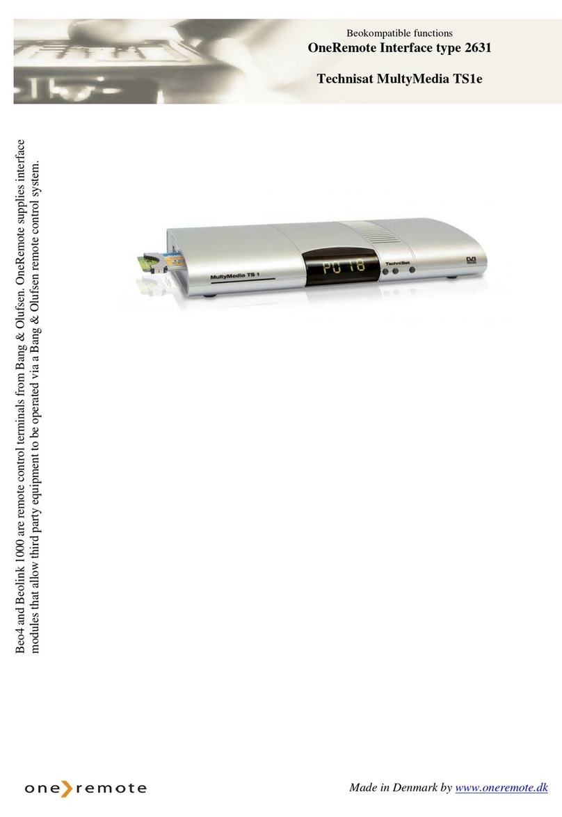 One Remote MultyMedia TS1e User manual