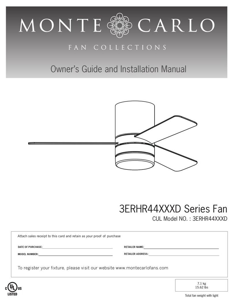 Monte Carlo Fan Company ERA 3ERHR44 D Series Owner's guide and installation manual Monte Carlo Fan Company ERA 3ERHR44 D Series Owner's guide and installation manual