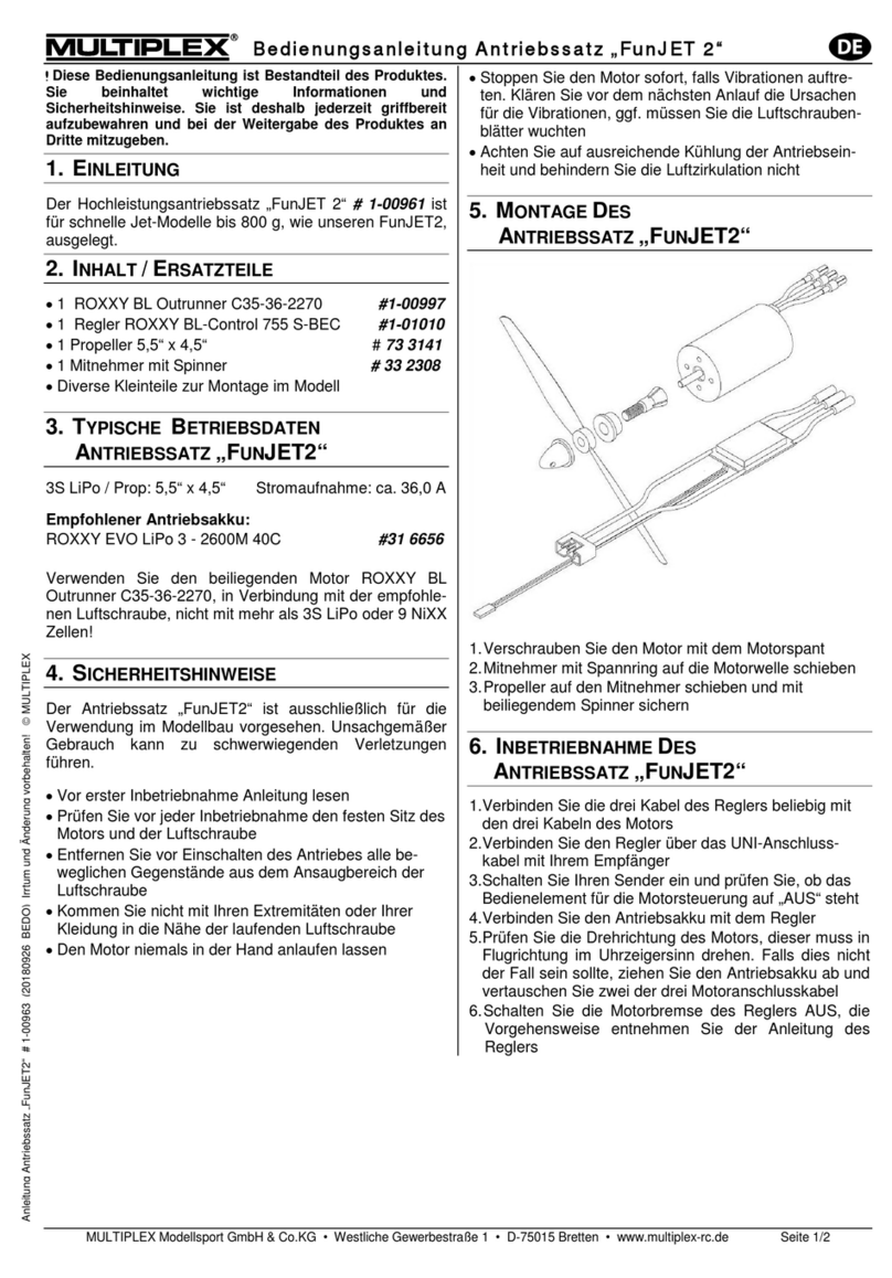 Multiplex FunJet 2 operating instructions Multiplex FunJet 2 operating instructions