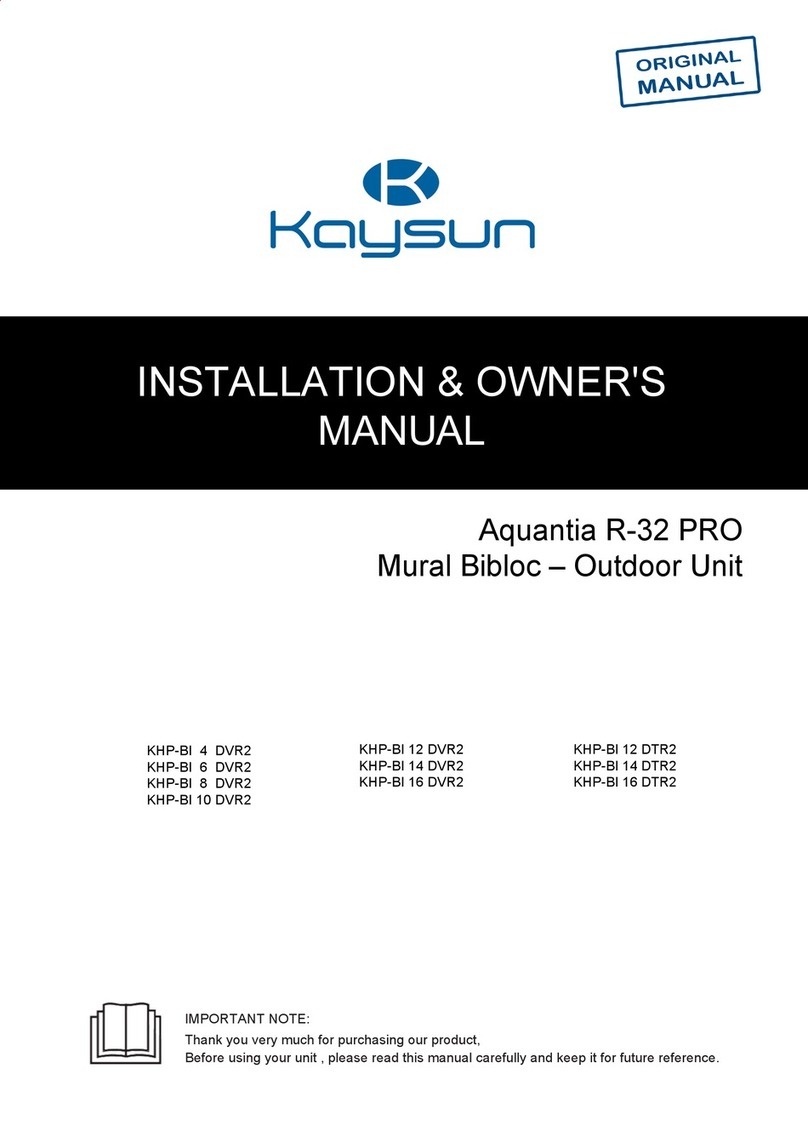 Kaysun Aquantia R-32 PRO Installation & owner's manual Kaysun Aquantia R-32 PRO Installation & owner's manual