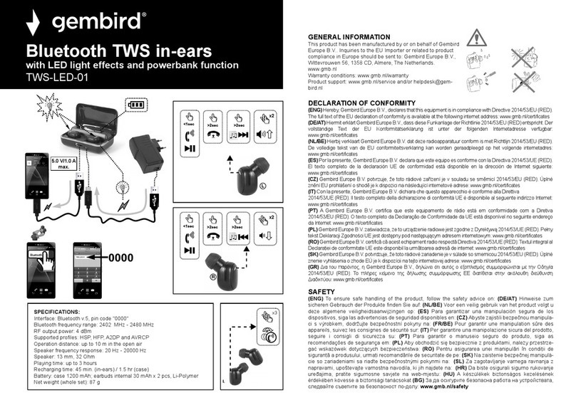 Gembird TWS-LED-01 manual