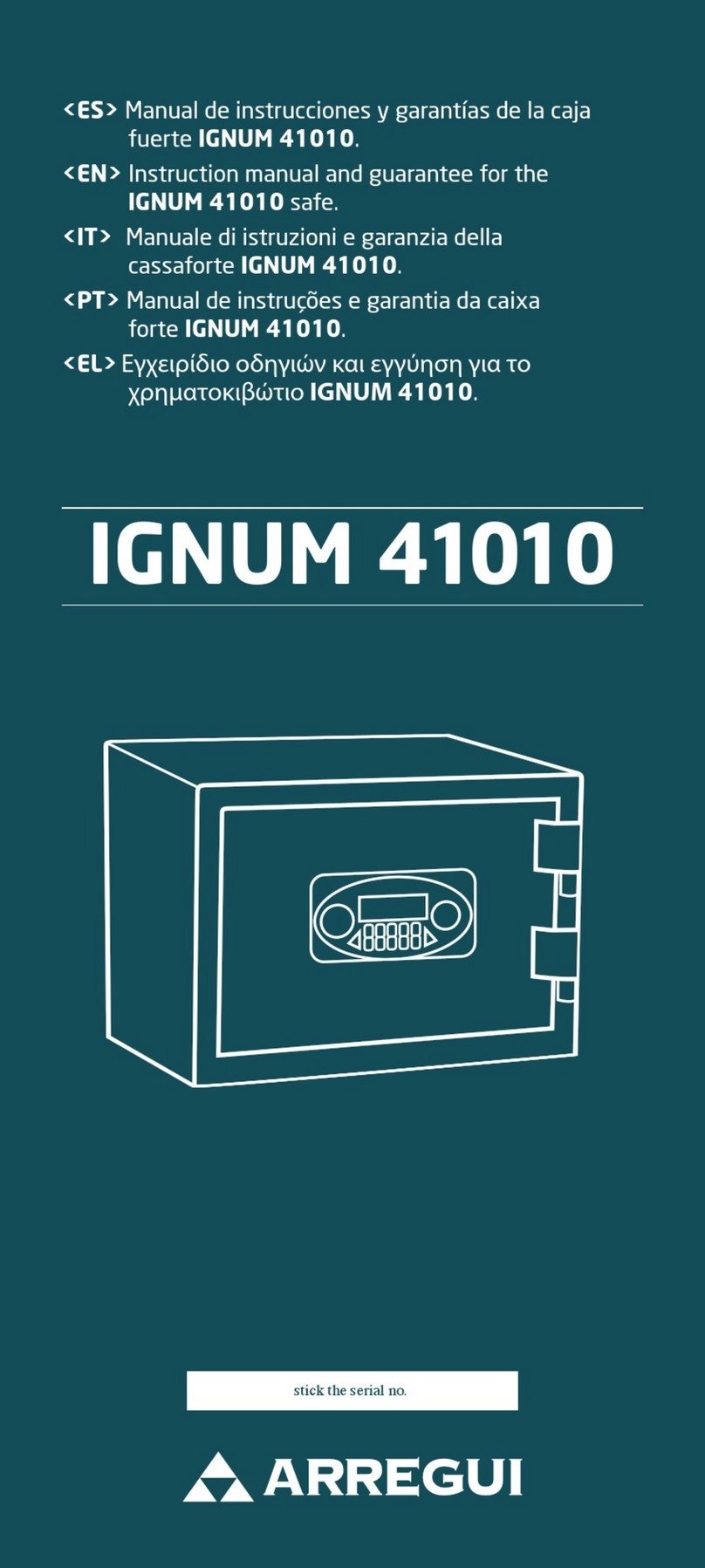 Arregui IGNUM 41010 Instruction Manual