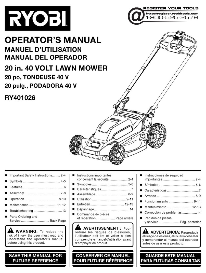 Ryobi RY401026 Operator's manual