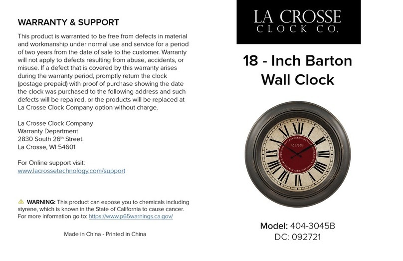 LA CROSSE CLOCK 404-3045B User manual