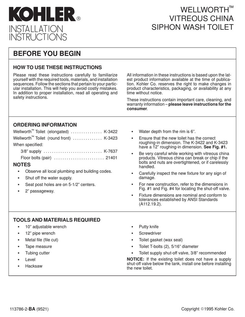 Kohler K-3423 User manual