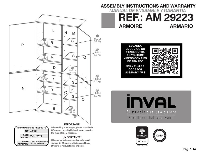 Inval AM 29223 Assembly Instructions and Warranty Inval AM 29223 Assembly Instructions and Warranty