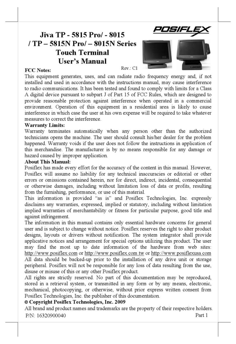 POSIFLEX Jiva 5815 Pro User manual