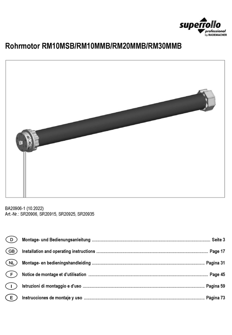 Superrollo RM10MSB Installation and operating instructions