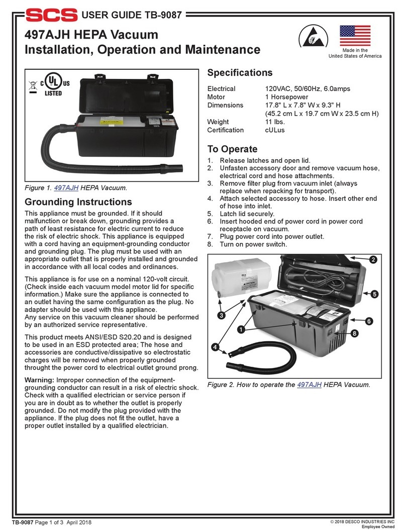 SCS 497AJH Installation, operation and maintenance manual