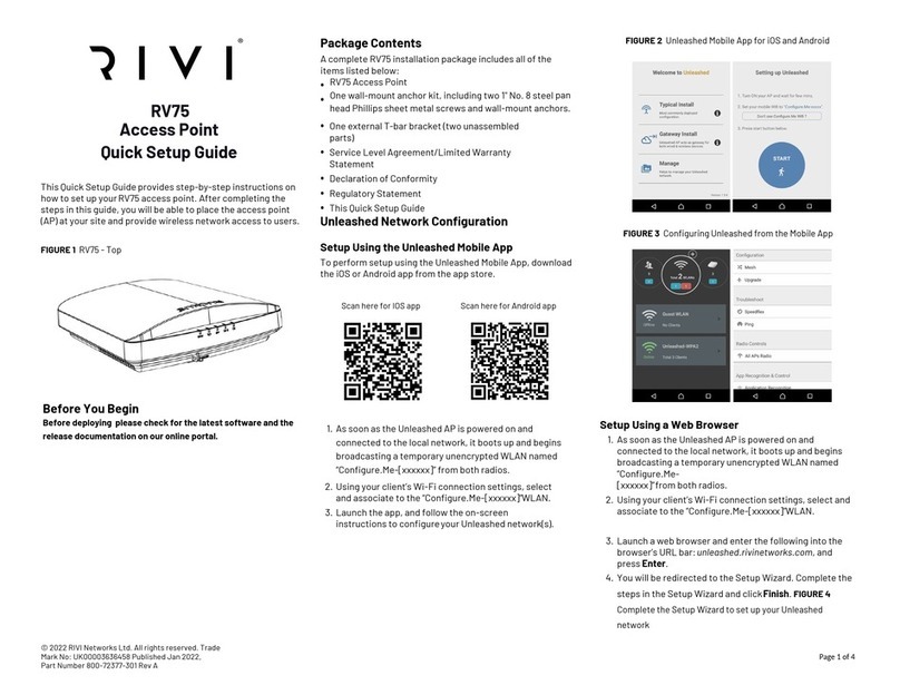 RIVI RV75 Quick setup guide