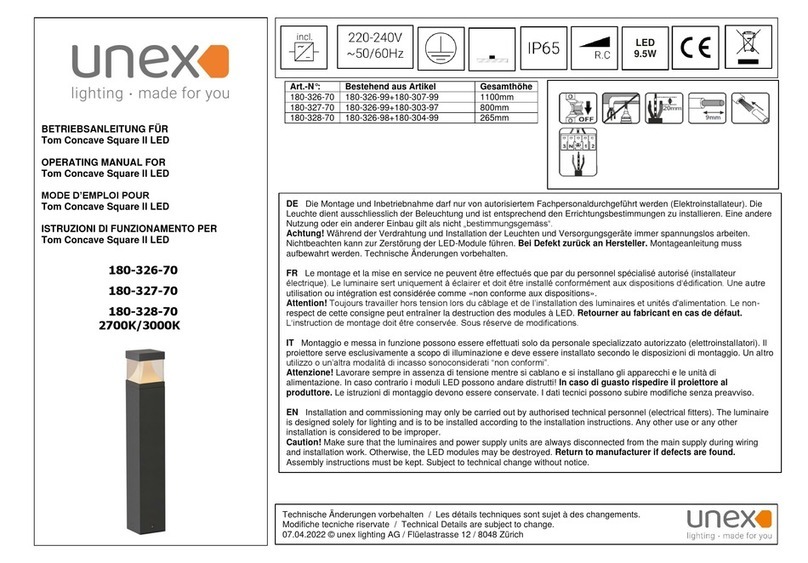 Unex Tom Concave Square II LED User manual