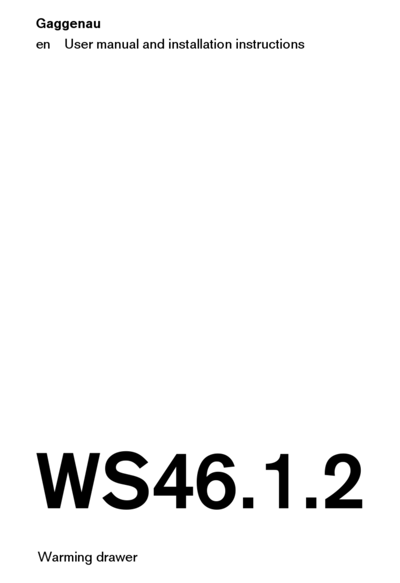Gaggenau WS46 1 2 Series User manual and installation instructions