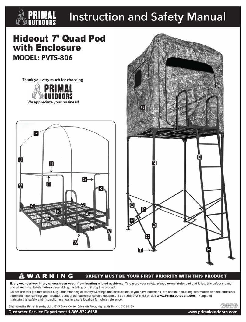 PRIMAL OUTDOORS Hideout PVTS-806 Instruction and safety manual PRIMAL OUTDOORS Hideout PVTS-806 Instruction and safety manual