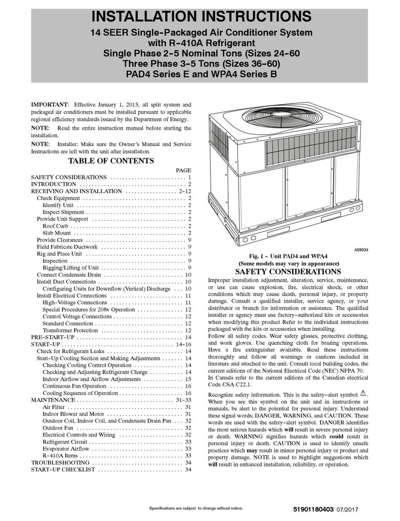 Carrier PAD4 E Series User manual