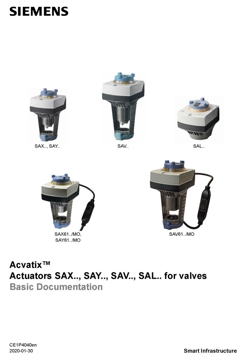 Siemens Acvatix SAX61 MO Series Operator's manual