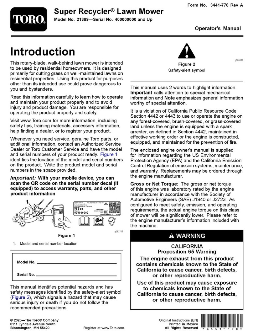 Toro Super Recycler 21389 Operator's manual